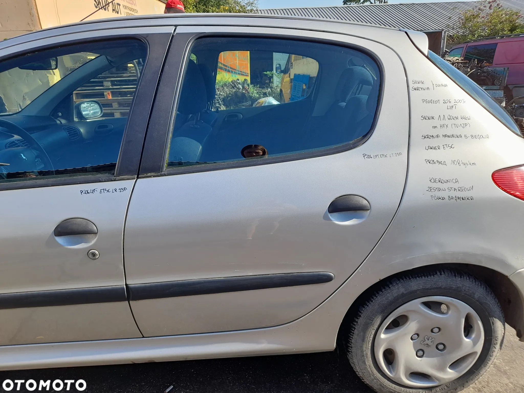 PEUGEOT 206 LIFT DRZWI LEWY TYŁ LEWE TYLNE ETSC - 1