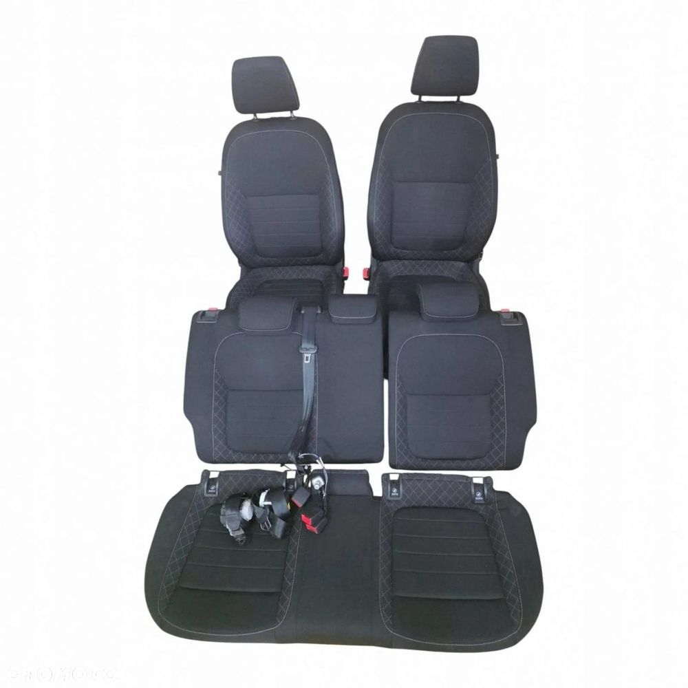 KOMPLET FOTELI KANAPA PODGRZEWANE + PASY TYLNE TYŁ SKODA FABIA III HB