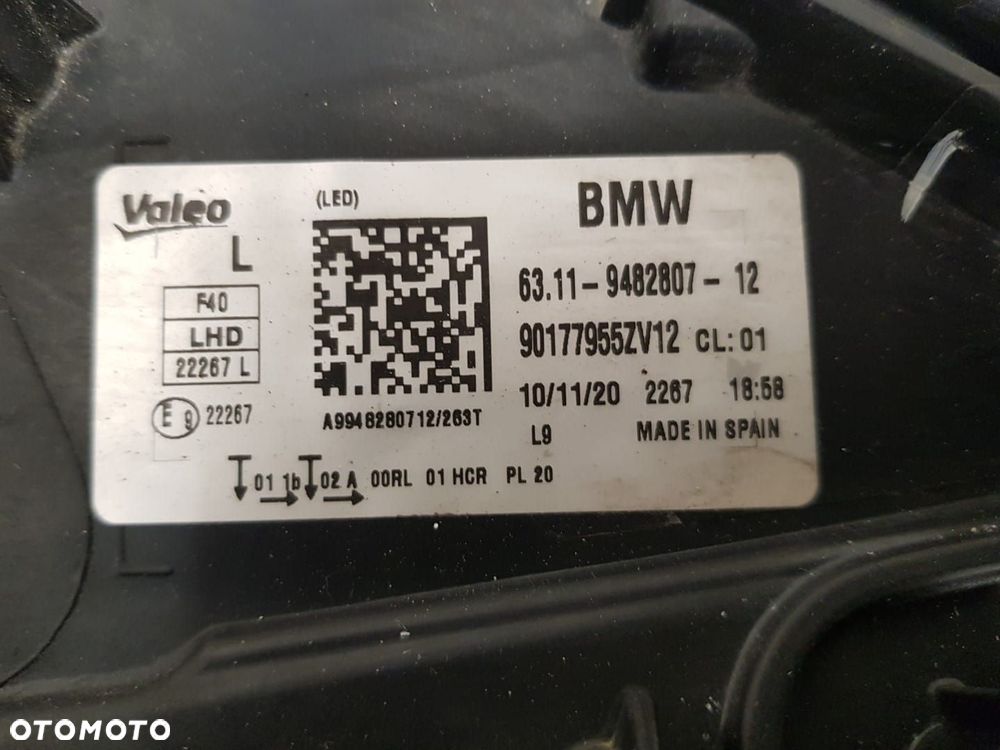 BMW 1 F40 FULL LED LAMPA LEWA PRZEDNIA PRZÓD REFLEKTOR IDEALNA 9482807 - 6