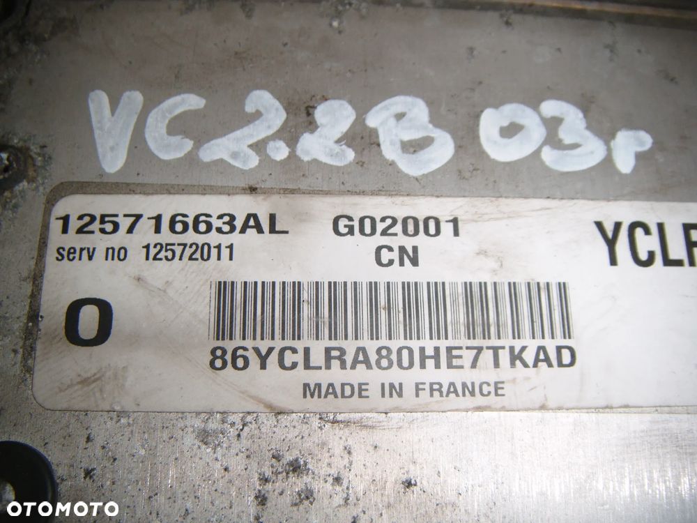 opel vectra c 2.2 16v komputer- sterownik silnika   12571663al - 2