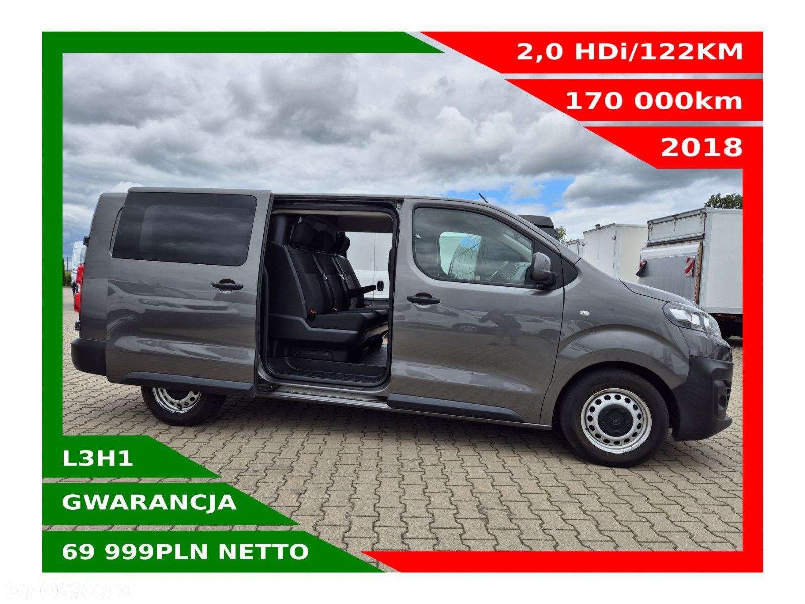 Citroën Jumpy L3H1 *69999zł NETTO* Brygadówka 6 osób ExtraLong 2,0HDi/122KM - 1