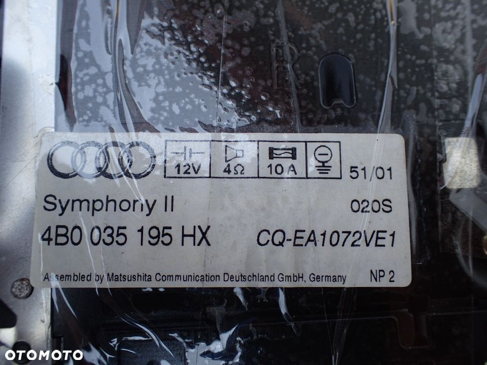 RADIO SYMPHONY II 2DIN AUDI A6 C5 4B0035195HX KOD - 3