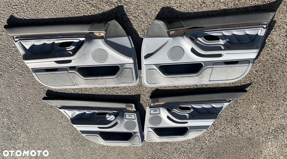 BOCZKI DRZWI KOMPLET SKÓRA SZARE BMW E38 EUROPA - 1