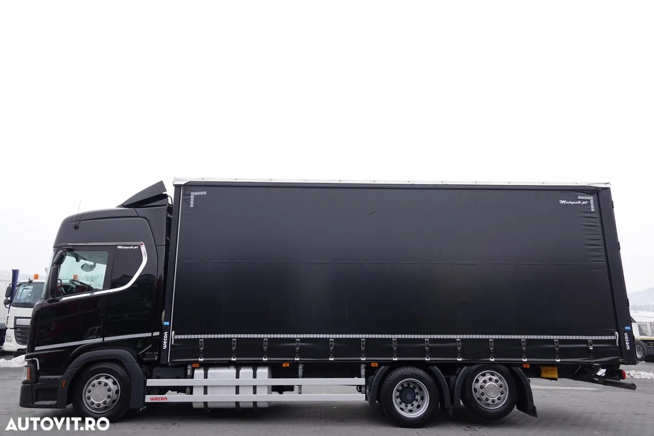 Scania R 410 / 6x2 / PERDEA - 7,8 m / SOLO / ACOPERȘ RIALAT / CONTRACTUL DE SERVICE - 8