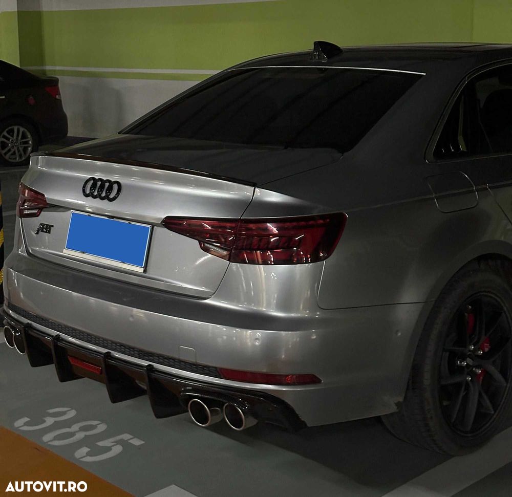 Difuzor cu LED Bara Spate SLINE AUDI A4/S4 B9, 2016-19, Evacuari Duble - 8