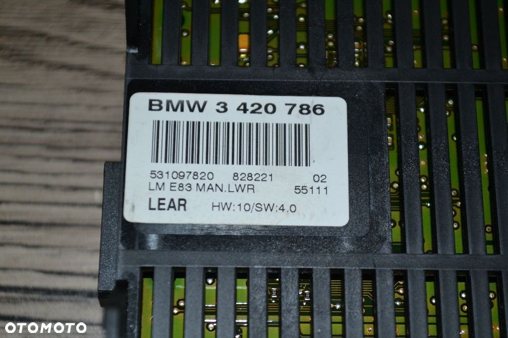 BMW X3 E83 MODUŁ STEROWNIK ŚWIATEŁ 3420786 - 2