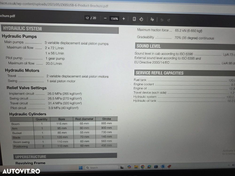 Hitachi ZX85, 9,3 TONE, 2023, 1.965h, CUPLA RAPIDA HIDRAULICA, cupe ingusta si lata NOI, cupa taluz neinclinabila NOUA, senile cauciuc PAD, LAMA NIVELARE, Instalatia picon pe brate, Aer cond, sistem antifurt, Ad sapare 5m,ridica 5t, CA NOU-PROMOTIE 64.900Eur - 9