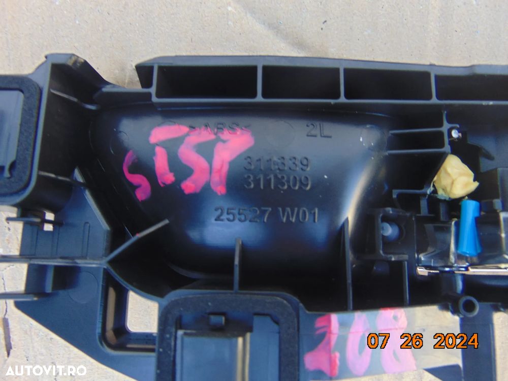 Maner usa interior Peugeot 208 dupa 2019 manere usi fata spate stanga dreapta interioare - 6