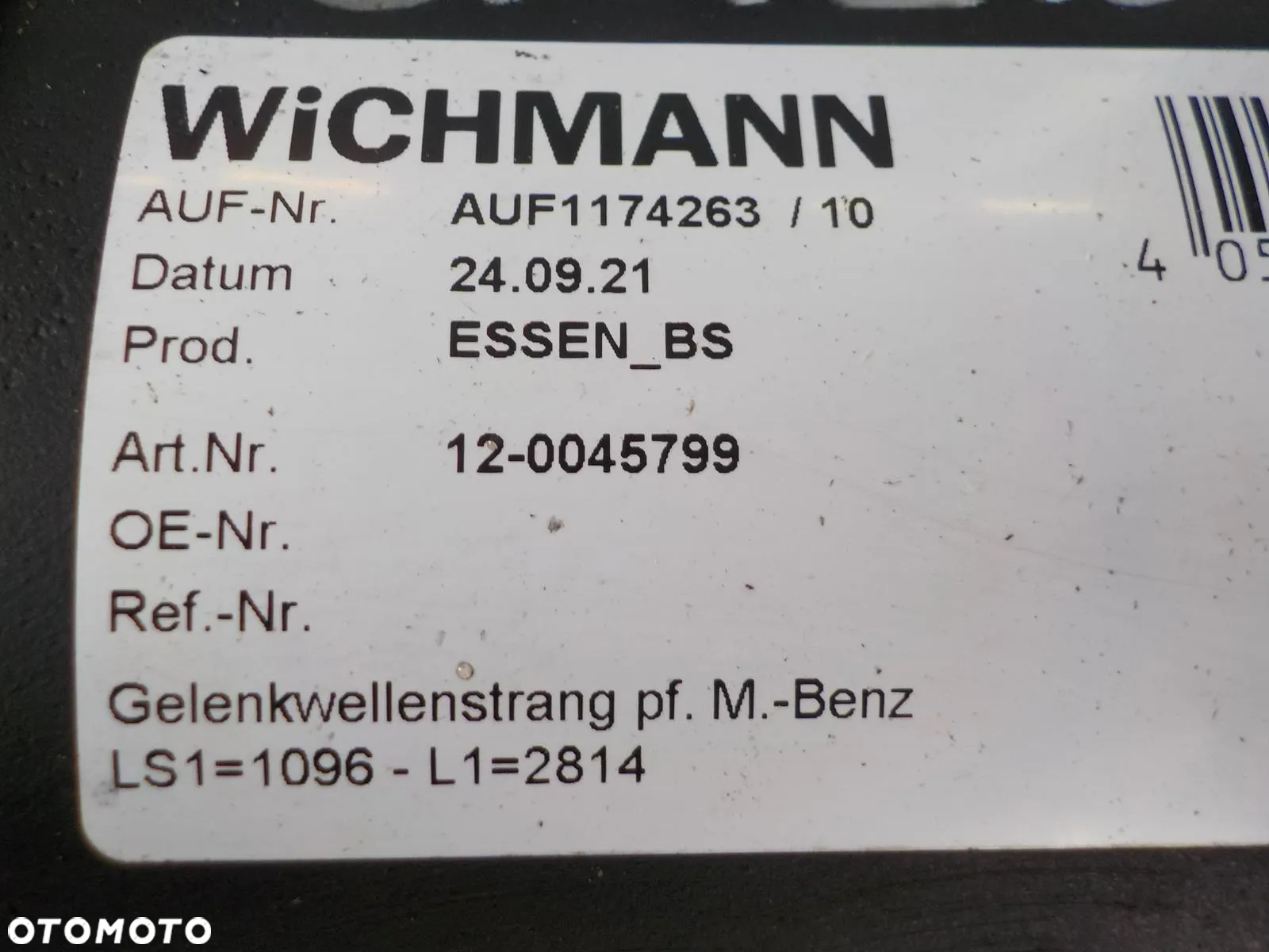 VW CRAFTER 2.5 TDI ADBLUE ŚREDNI WAŁ NAPĘDOWY 281CM - 5