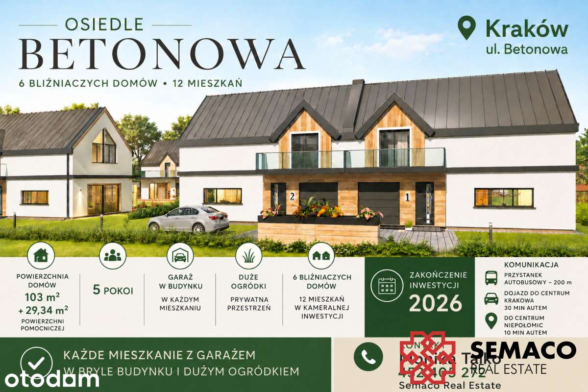 Bliźniak/5 pokoi/ładna działka/ deweloperskie/