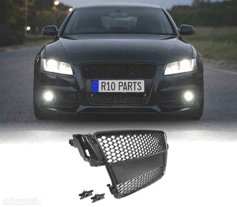GRELHA FRONTAL AUDI A5 07-11 LOOK RS PRETA - 1