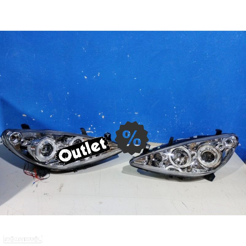 R145753C2 FARÓIS PEUGEOT 307 01-05 ANGEL EYES FUNDO CROMADO - 7