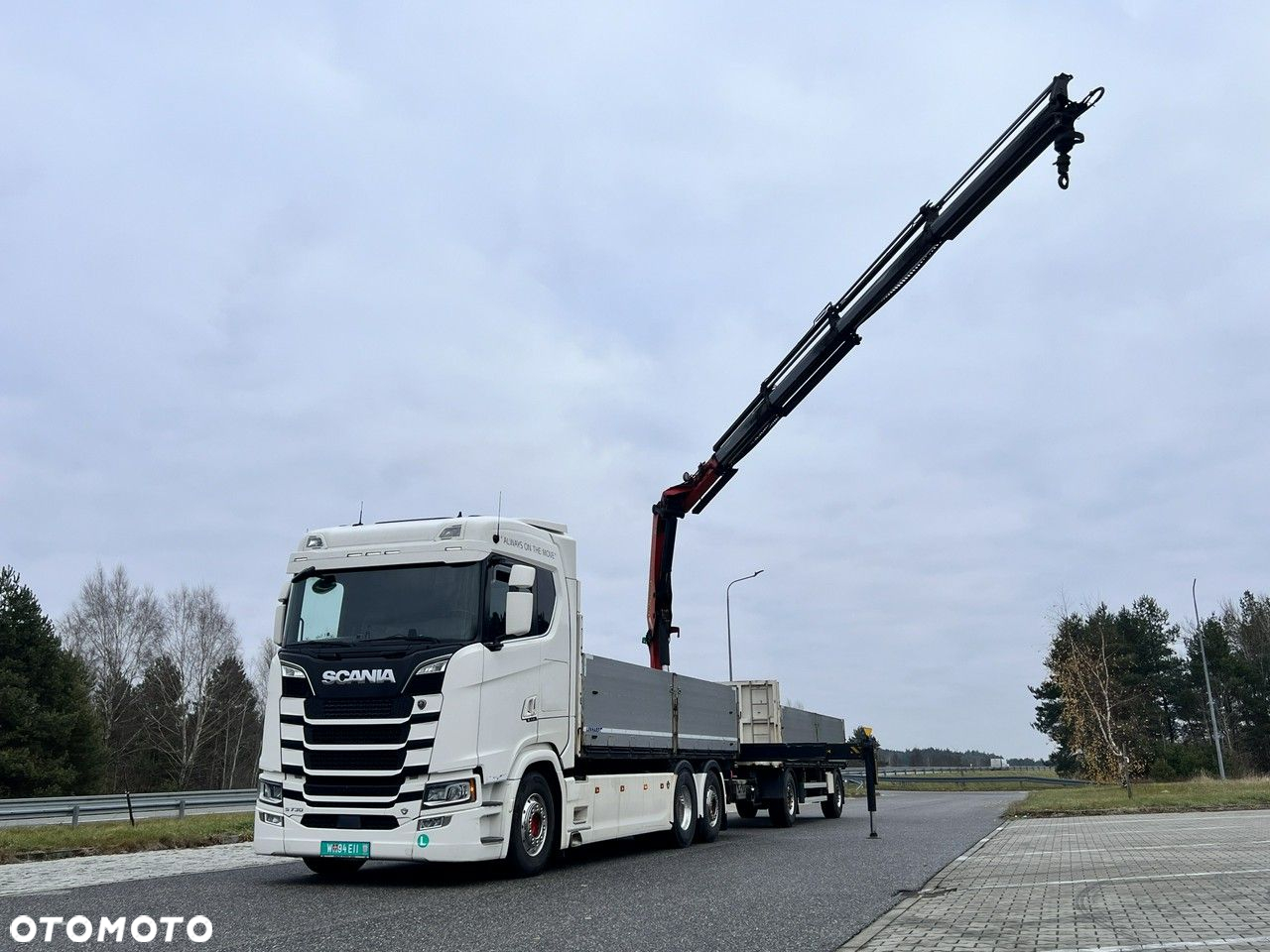 Scania s730 zestaw z przyczepa 2017/18 v8 palfinger dźwig z hds 6x2/4 - 13