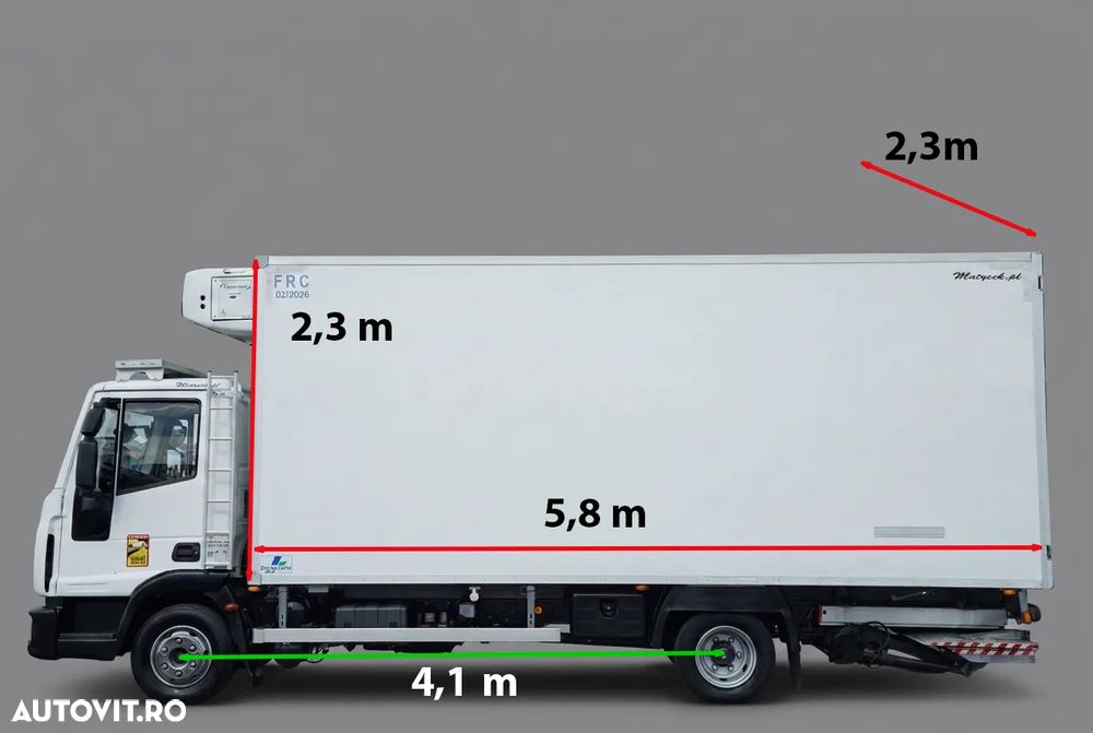 MAN EUROCARGO / 4x2 / FRIGIDER 5.8 M / CAMIOANĂ SUPRA 550 UNITĂȚI / DHOLLANDIA LIFT / EURO 6 - 4