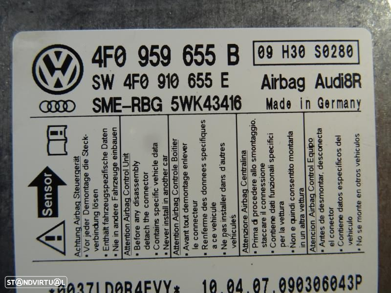 Centralina De Airbags Audi A6 (4F2, C6)  4F0959655b / 4F0 959 655 B / - 2