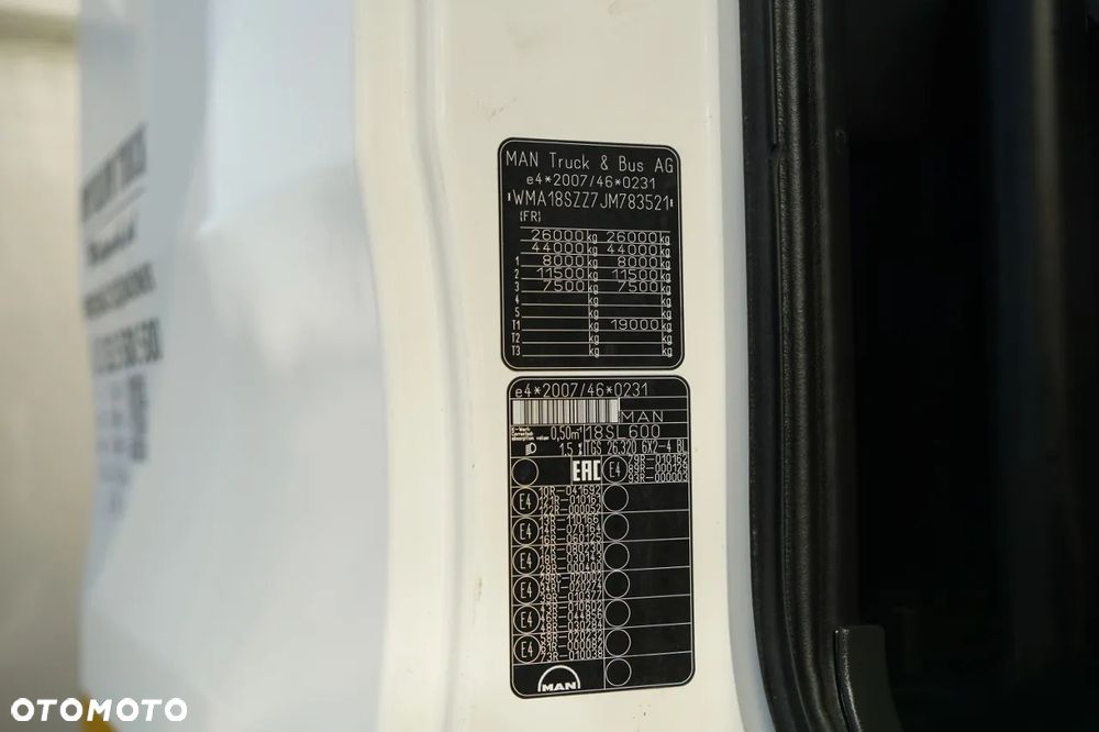 MAN TGS 26.320 /  SKRZYNIOWY 6.6 M + HDS PALFINGER PK 18002-EH B / MAX UDŹWIG: 6 000 KG / WIDŁY DO PALET / STEROWANIE RADIOWE / ROTATOR / MOCNA PODŁOGA - 32