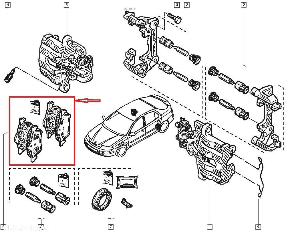 Placute frana spate Ford C-Max, Focus 2, Volvo C30, Renault, Renault Laguna 3, Opel Vectra C, Originale Renault 8671016711 - 1