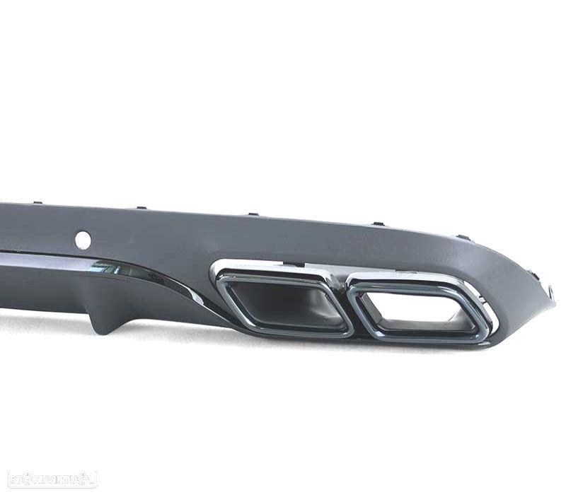 DIFUSOR MERCEDES CLASSE C C205 COUPÉ 15-18 LOOK AMG PDC PRETO + PONTEIRAS DE ESCAPE - 3