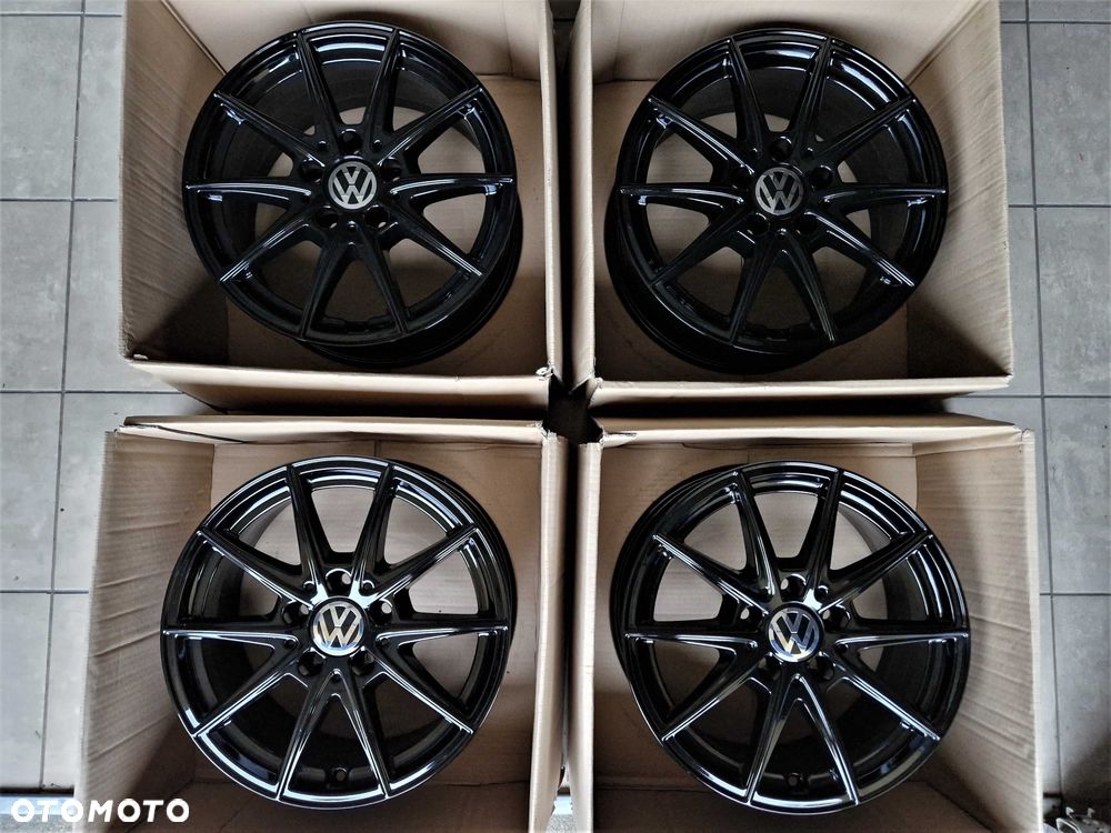 Alufelgi 16 5x112 VW Golf Passat Touran Jetta Caddy Tiguan Czarne 572# - 6