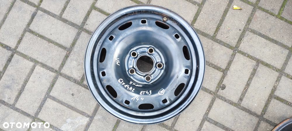 FELGI STALOWE 5x100 6Jx14 CALI ET43 VW SEAT SKODA KOMPLET 4 SZTUKI - 2