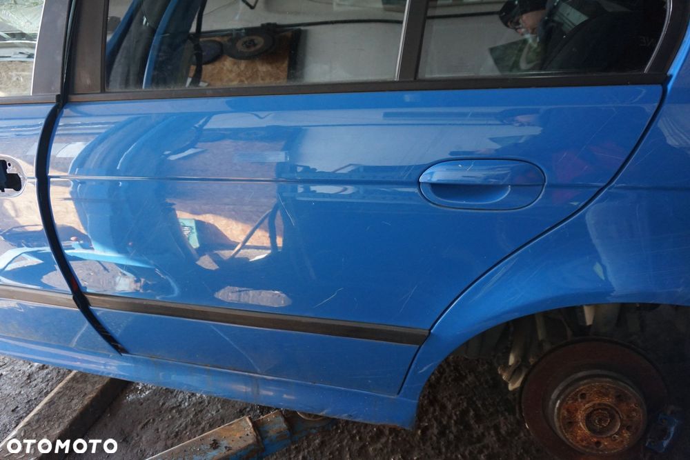 DRZWI TYLNE LEWE 5 E39 SEDAN 490  NIEBIESKI SANTORINI BMW 1995-2000 - 3