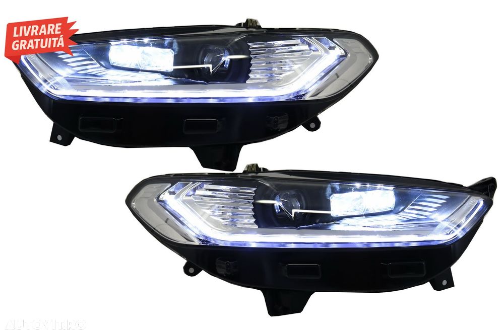 Faruri LED DRL Ford Mondeo MK5 (2013-2016) Semnalizare Secventiala Crom- livrare gratuita - 5