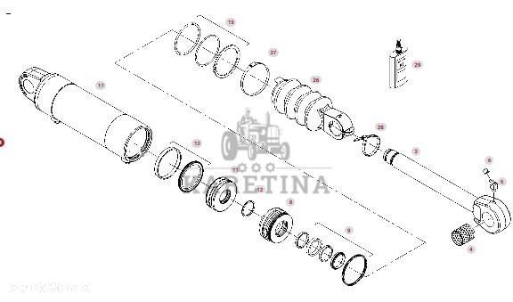 Fendt 930 933 936 939 942 GEN 7 Siłownik Przedniego TUZ Drążek CZĘŚCI G945920020010 - 1