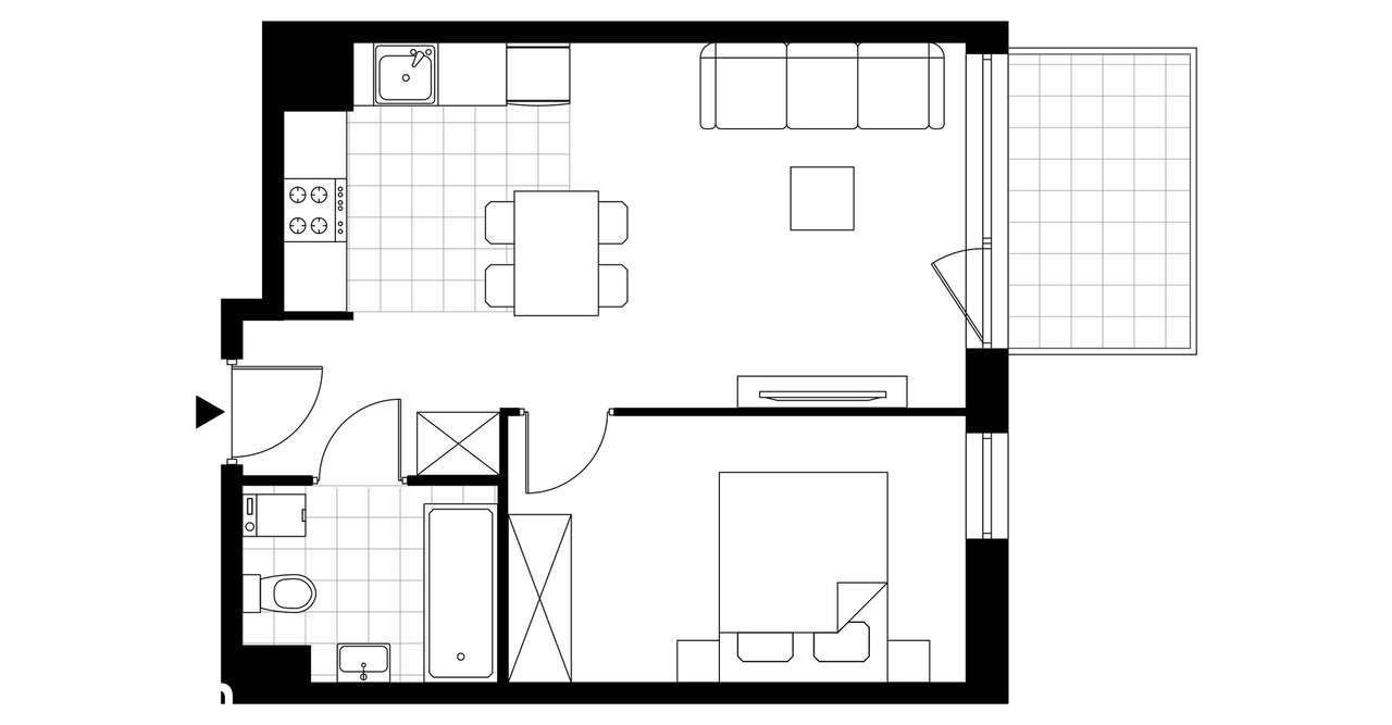 2-pokojowe mieszkanie 38m2 + balkon Bez Prowizji - Pełny obrazek: 3/9