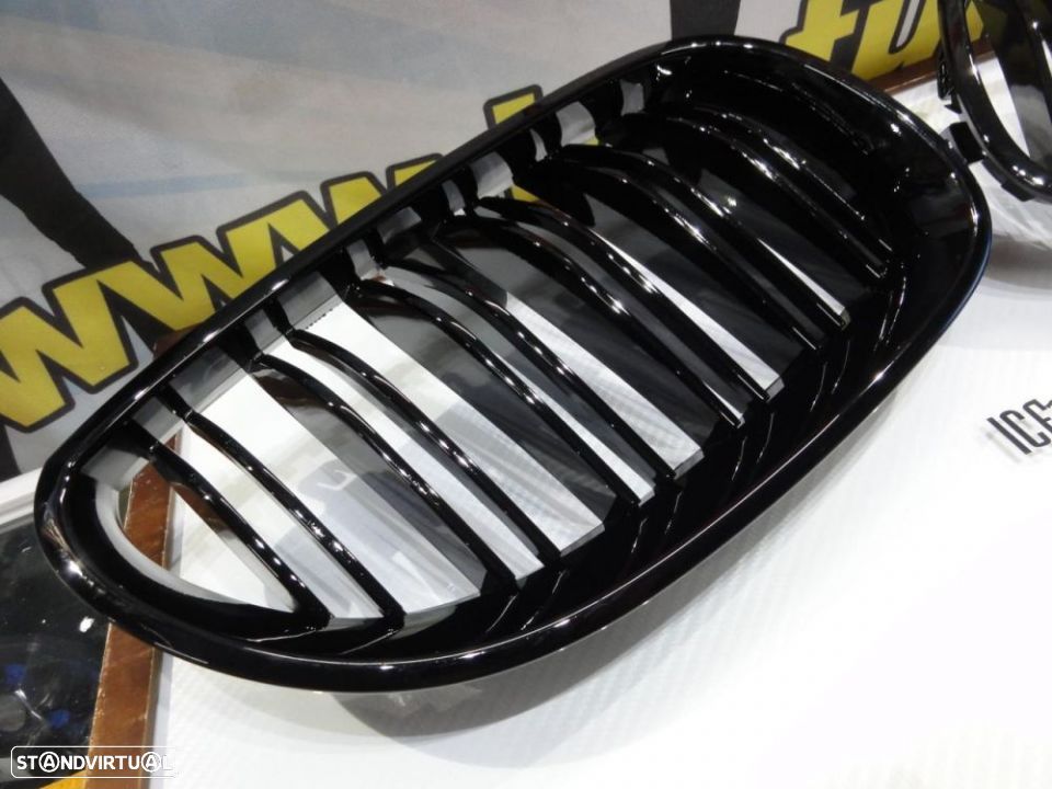 Grelha frontal BMW E60 2003-2010 M5 look / dupla lamina em preto piano brilhante - 10