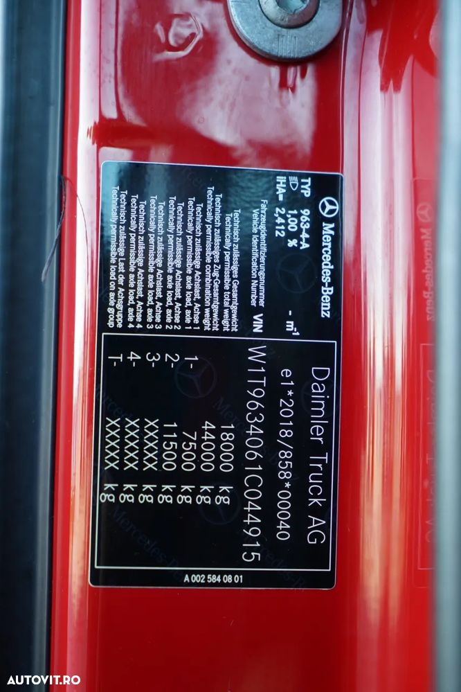 Mercedes-Benz ACTROS 1845 / MEGA / PLATĂ JOSĂ / MP5 / SPAȚIU MARE / CONTRACT POST-SERVICE - 39