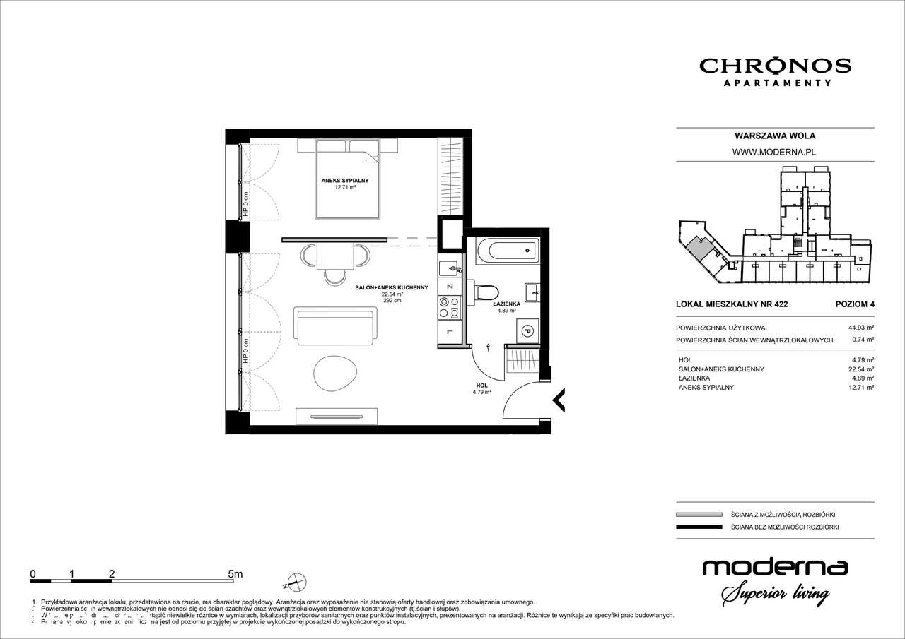 2-pokojowy apartament 44m2 Bezpośrednio - Pełny obrazek: 2/23