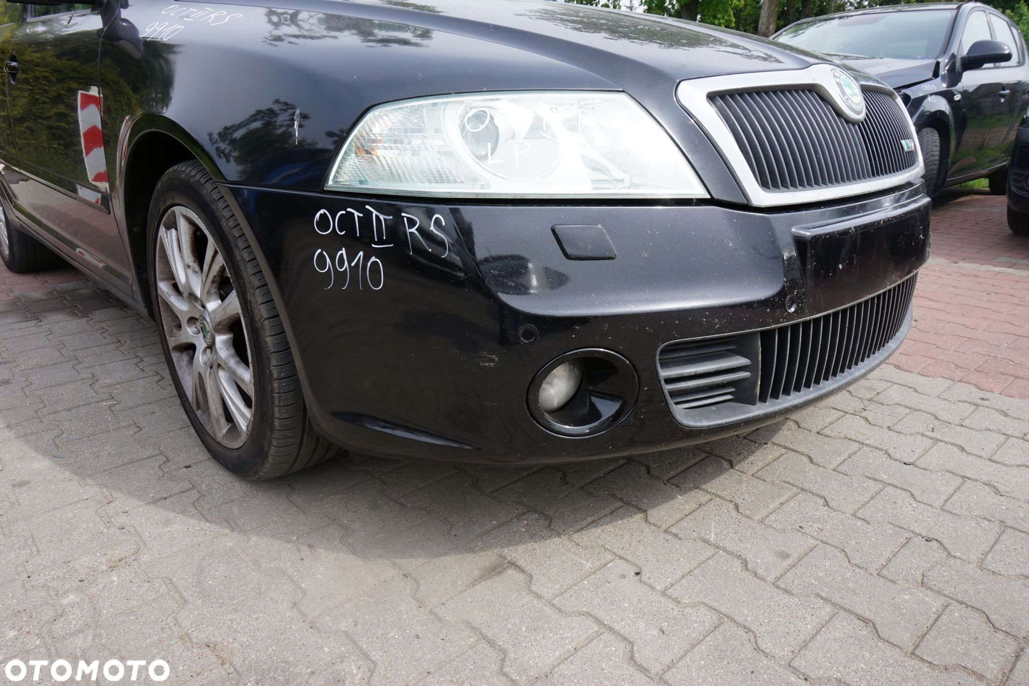 MASKA ZDERZAK BŁOTNIKI LAMPY OCTAVIA II RS 1Z3 9910  SKODA 2004-2008 CZARNY PRZÓD KOMPLETNY - 6
