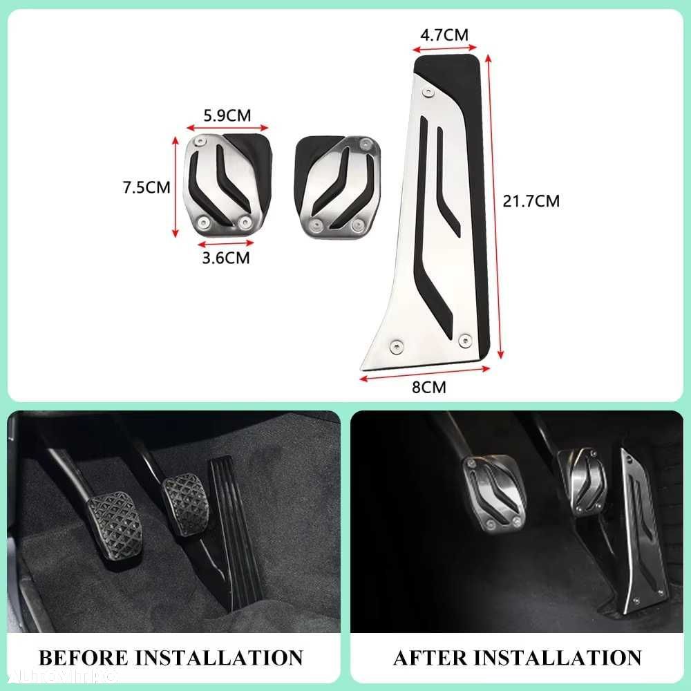 Ornamente Pedale Aluminiu Inox BMW E90 F20 F30 31 F10 F34 F36 F01 G30 - 4