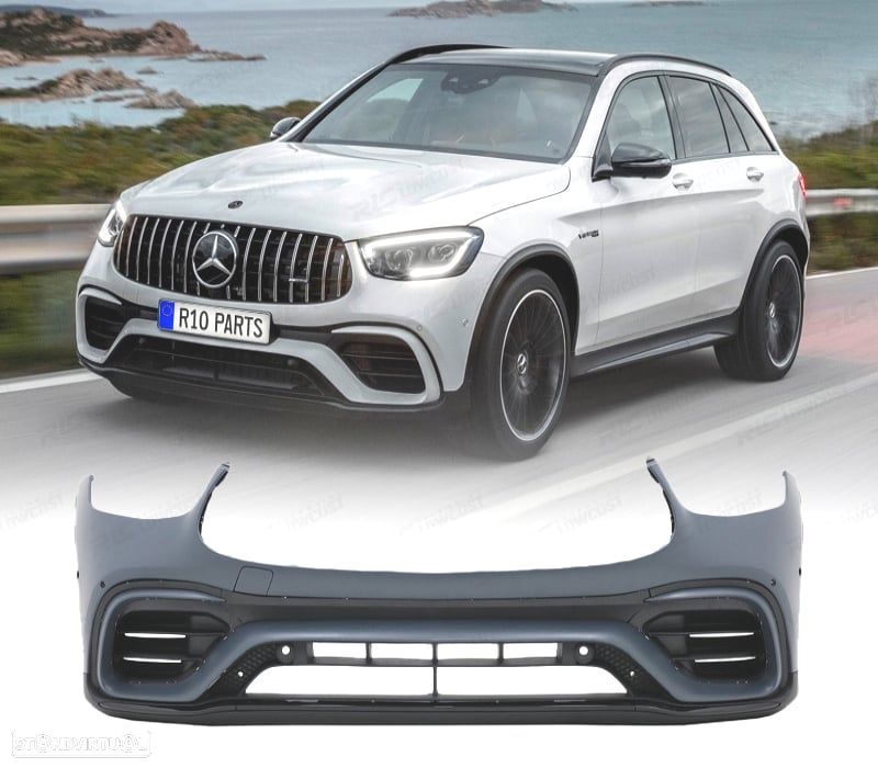 PARA-CHOQUES FRONTAL MERCEDES W253 20-22 LOOK GLC63 + PASSAGENS DE RODA - 1