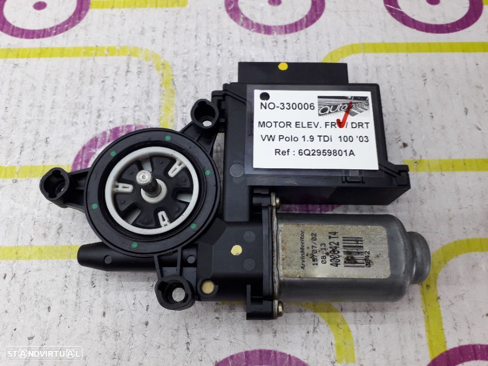 Motor de Elevador de Vidro Frt / Dto VW Polo 1.9 TDi 100Cv de 2003 - Ref : 6Q2959801A - NO330006 - 1