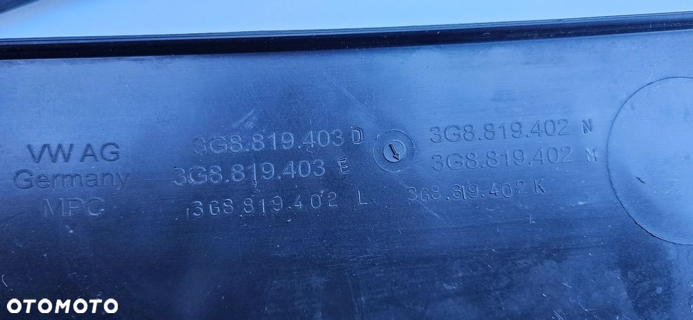 VW Arteon Podszybie górne plastikowe 3G8819403D podszybie dolne stalowe 3G0806239C uszczelka podszybia guma 3G0823723 Wycieraczki ramię wycieraczki prawe lewe ORYGINAŁ VW EUROPA - 18