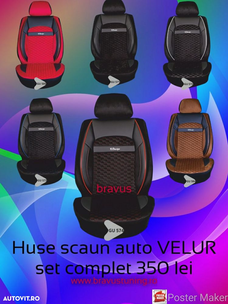 Huse scaun auto VELUR Passat,Opel Astra /Insignia, Ford,Skoda Octavia - 4