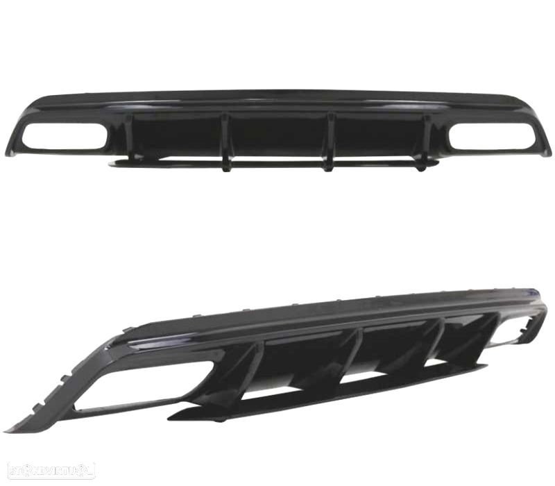 DIFUSOR TRASEIRO MERCEDES CLASE A W176 AMG 12-18 LOOK A45 PRETO BRILHANTE - 3