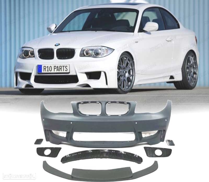 PARA-CHOQUES FRONTAL BMW E81 E87 E82 E88 LOOK 1M SRA + SPOILER FRONTAL - 1