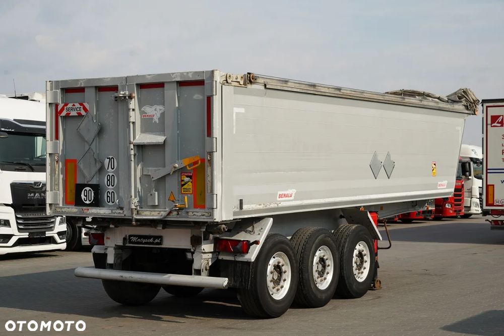 Benalu WYWROTKA / 29 m3 / ALUMINIOWA / OŚ PODNOSZONA / WAGA: 5 000 KG / ALUFELGI  / PLANDEKA ELEKTRYCZNA / SPROWADZONA - 7