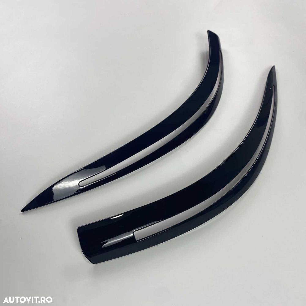 Set 2 Pleoape Faruri Far BMW Seria 5 E60 E61, 2003-2010, Negru Lucios - 3