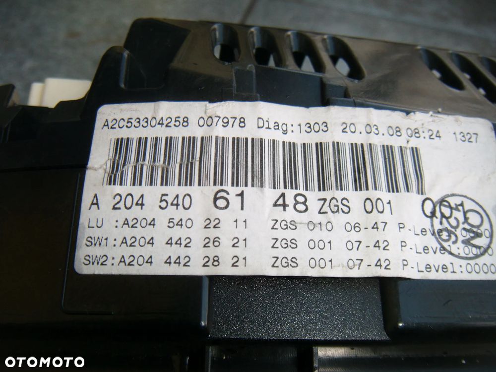 mercedes w204 c klasa 08r 2.2 cdi licznik- zegar a20454061 - 2