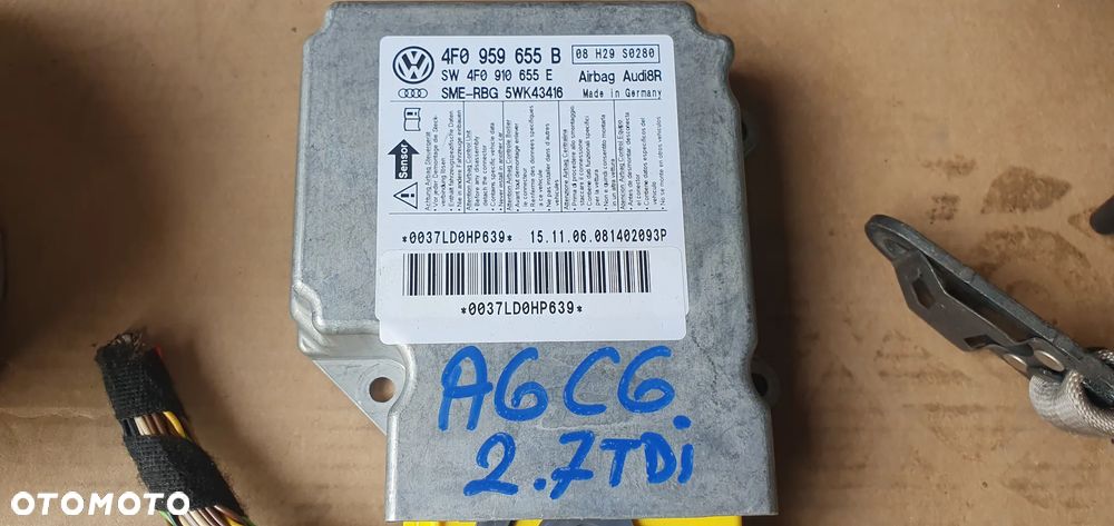 Konsola poduszki pasy AIRBAG sensor zestaw naprawczy Audi A6 C6 Szara - 11