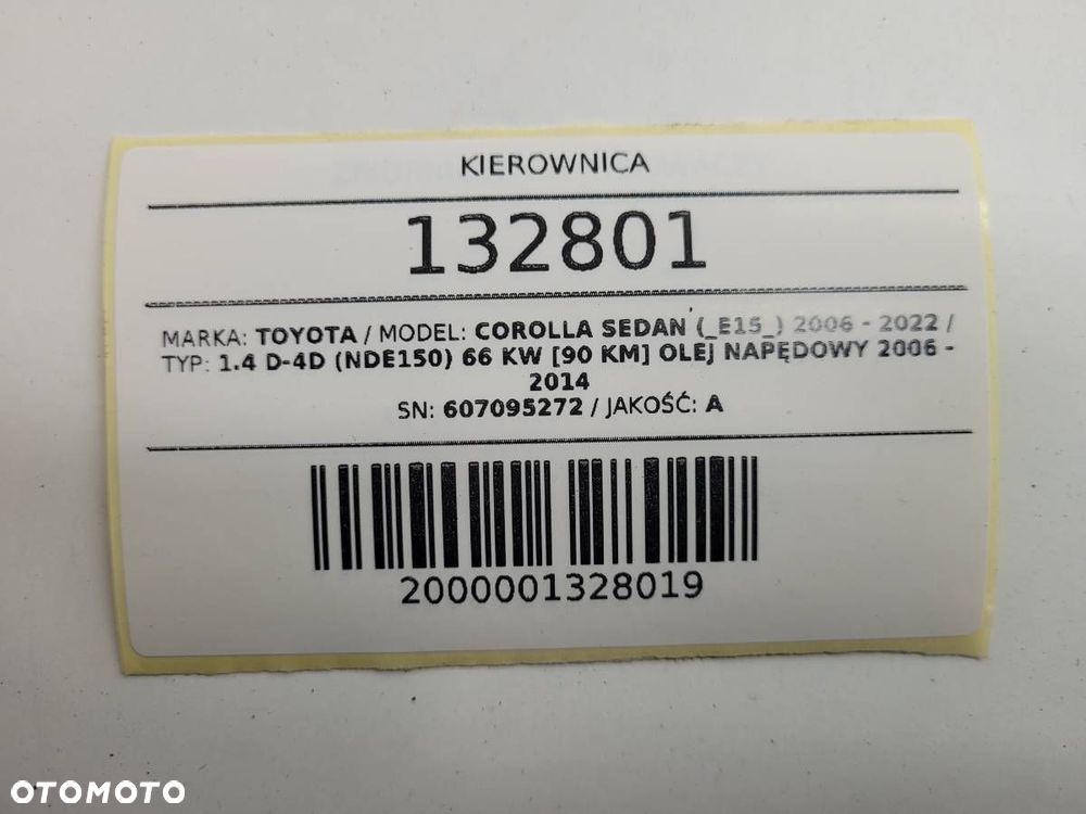 KIEROWNICA MULTIFUNKCJA SKÓRA TOYOTA COROLLA E15 607095272 ORYGINAŁ - 9