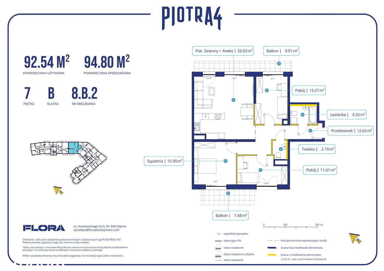 4-pokojowe mieszkanie 92m2 + 2 balkony - Pełny obrazek: 2/11