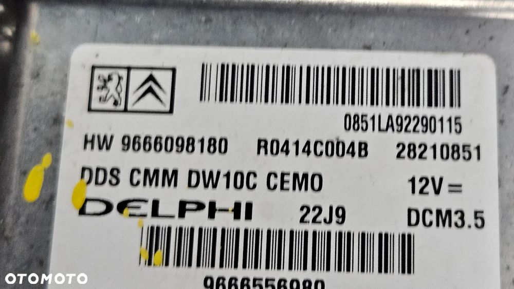 Peugeot 407 Citroen C4 C5 2.0 HDI komputer sterownik silnika DELPHI 9664873380  9663548180  9666098180 - 5