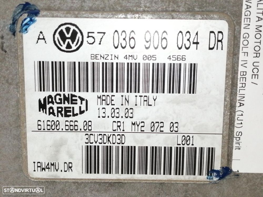 CENTRALINA MOTOR UCE VOLKSWAGEN GOLF IV 2003 -036906034DR - 1