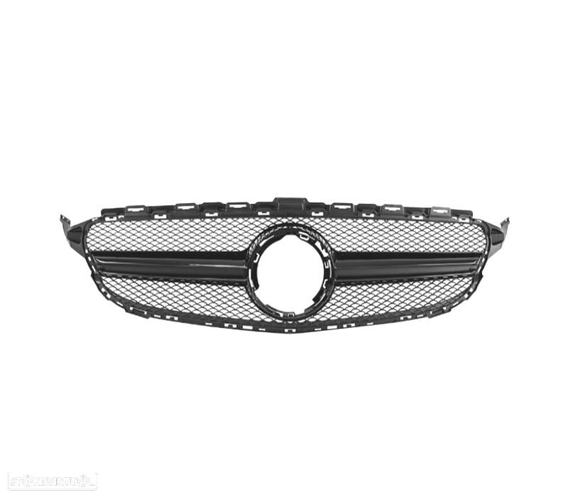 GRELHA FRONTAL MERCEDES W205 FACELIFT 18- LOOK AMG PRETO BRILHANTE - 2