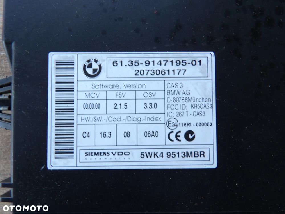 BMW - E90 - STEROWNIK , MODUŁ CAS 3 - 9147195 - 2