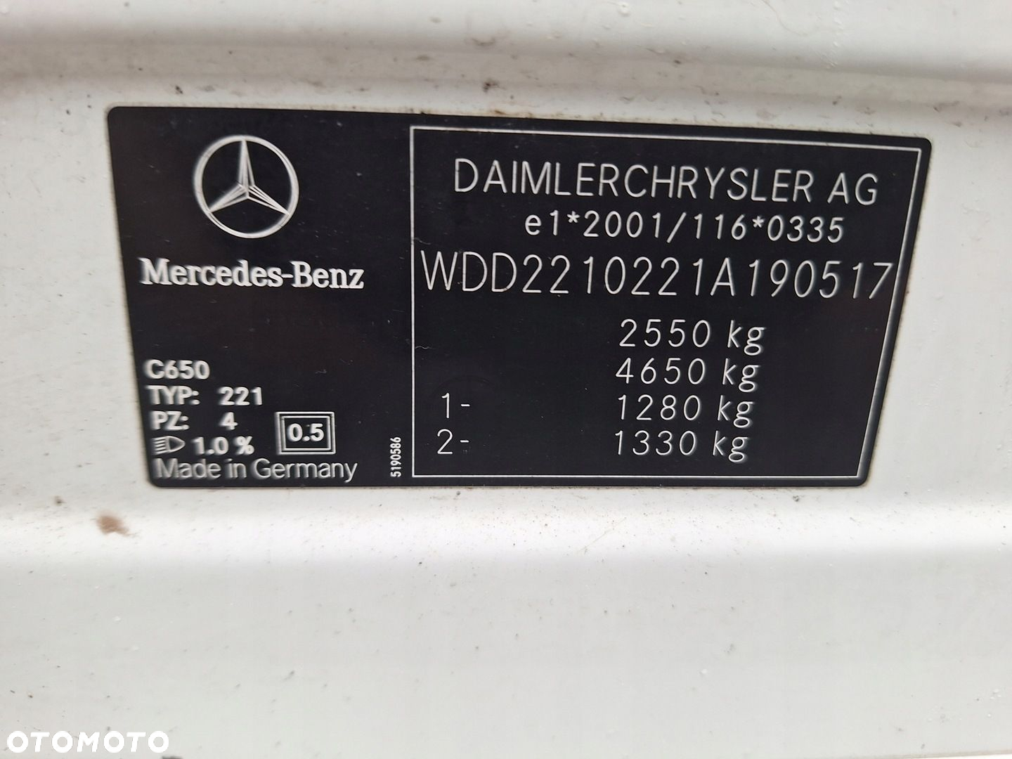 MERCEDES S-KLASA W221 221 LONG BIAŁE DRZWI PRZÓD LEWE 650 C650 - 5